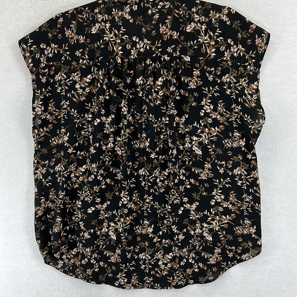 Banana Republic Women’s Blouse Top Sz M Black & Brown Print Polyester Like New - Picture 7 of 12